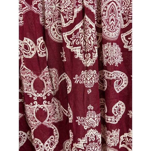 LUCKY BRAND red white black rayon button down blouse top shirt size S - Picture 7 of 7